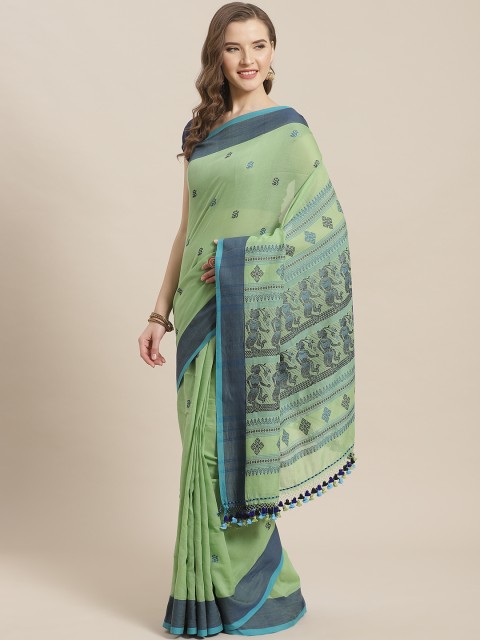 

ADITRI Green Woven Design Pure Cotton Saree