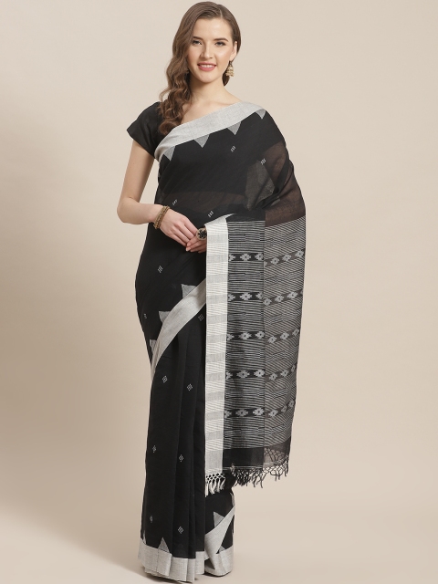 

ADITRI Black Pure Cotton Woven Design Saree