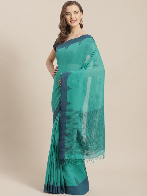 

ADITRI Blue Woven Design Pure Cotton Saree