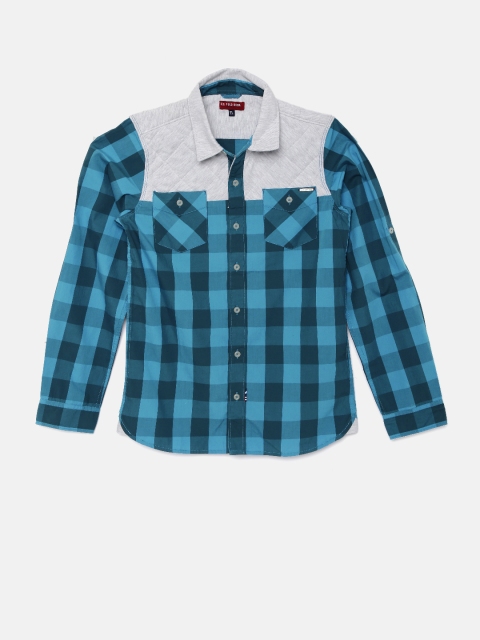 

U.S. Polo Assn. Kids Boys Blue Checked Casual Shirt