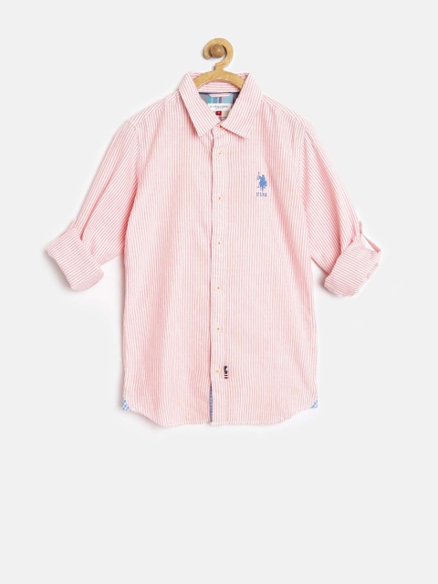 

U.S. Polo Assn. Kids Boys Pink Striped Shirt