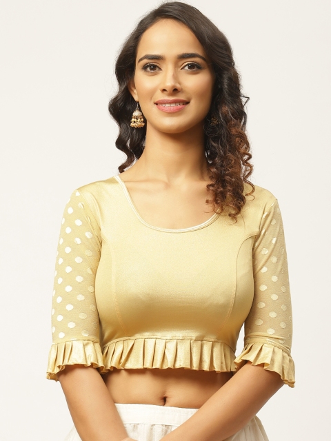 

VASTRANAND Women Beige Solid Stretchable Saree Blouse