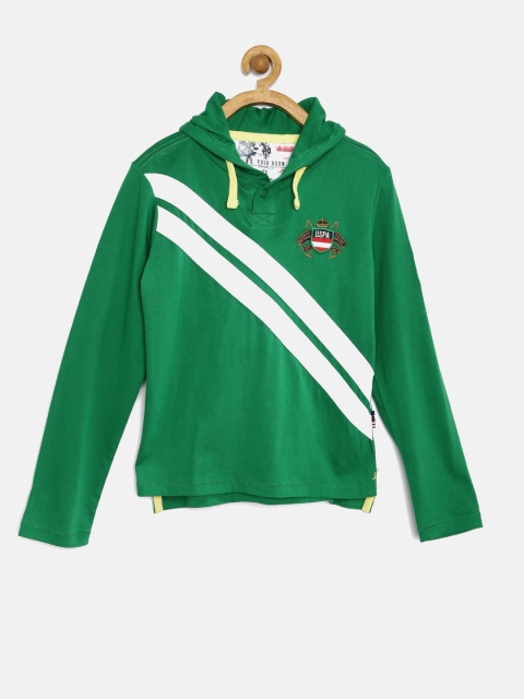 

U.S. Polo Assn. Kids Boys Green Hooded T-shirt