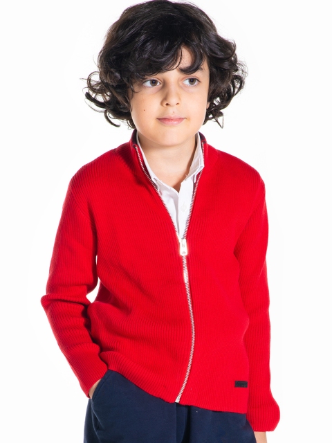 

Cherry Crumble Kids Red Solid Cardigan Sweater