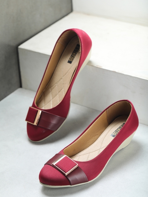 

ESTATOS Women Maroon Solid Ballerinas