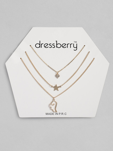 

DressBerry Set of 3 Gold-Toned Necklaces