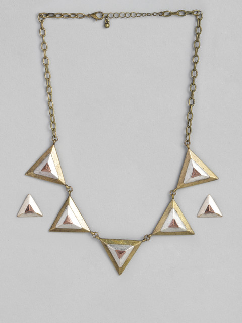 

DressBerry Silver & Gold-Toned Jewellery Set