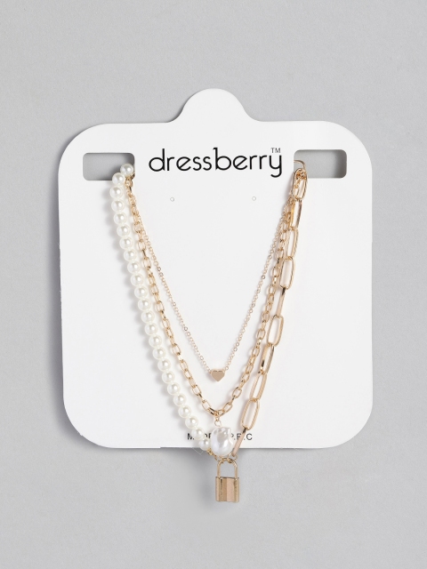 

DressBerry Set Of 2 Gold-Plated Beaded Chains