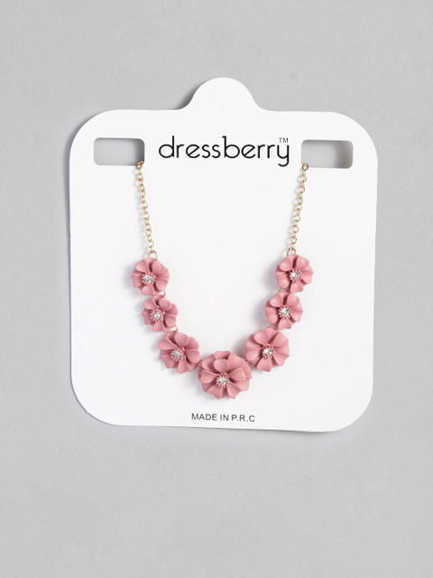 

DressBerry Pink Floral Gold-Plated Necklace