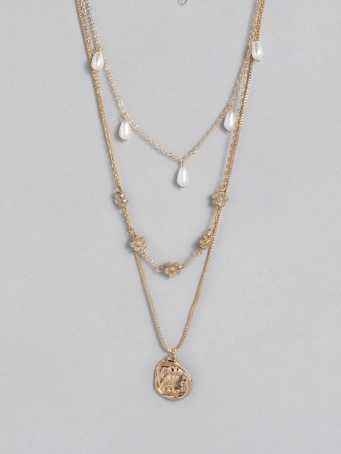 

DressBerry Gold-Plated Beaded Layered Necklace