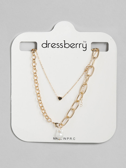

DressBerry Set Of 2 Gold-Plated Necklace