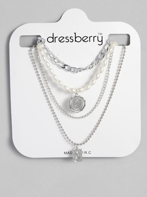 

DressBerry Set Of 2 Silver-Plated Necklaces