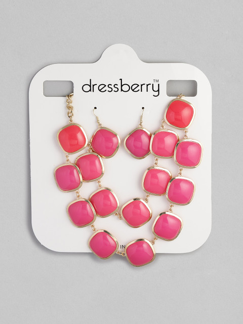 

DressBerry Pink Gold-Plated Layered Jewellery Set