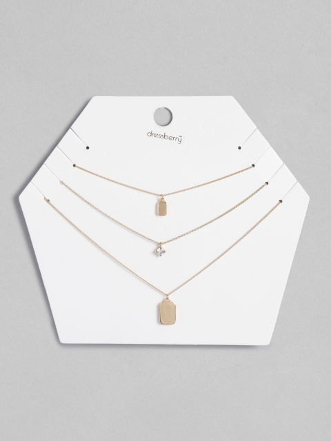 

DressBerry Gold-Plated Studded Layered Necklace