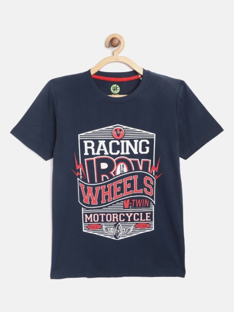 

YK Boys Navy Blue Printed Round Neck T-shirt