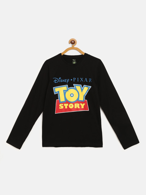 

YK Disney Boys Black & Yellow Toy Story Print Round Neck T-shirt
