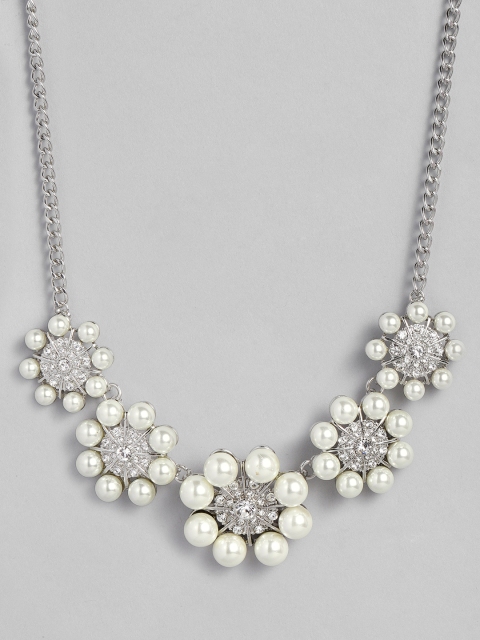 

DressBerry Silver-Plated Stone Studded Necklace