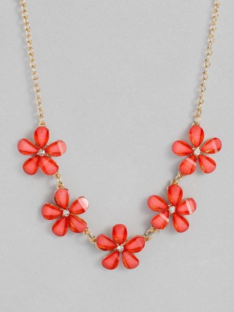 

DressBerry Red Floral Design Necklace