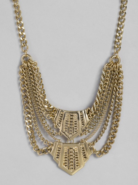 

DressBerry Antique Gold-Plated Statement Necklace
