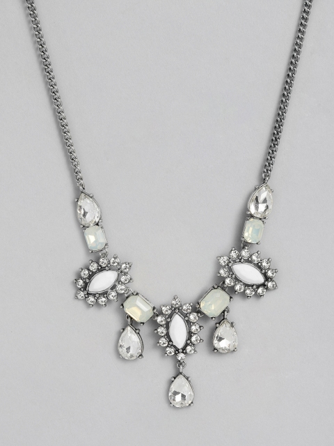 

DressBerry Silver-Plated Stone Studded Necklace