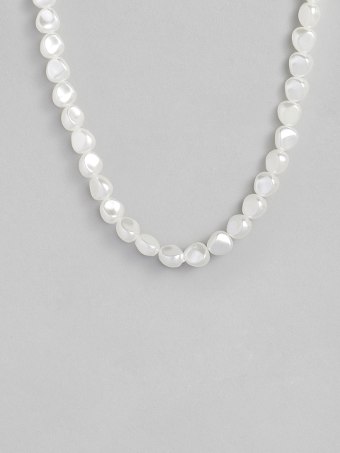 

DressBerry White Gold-Plated Beaded Necklace