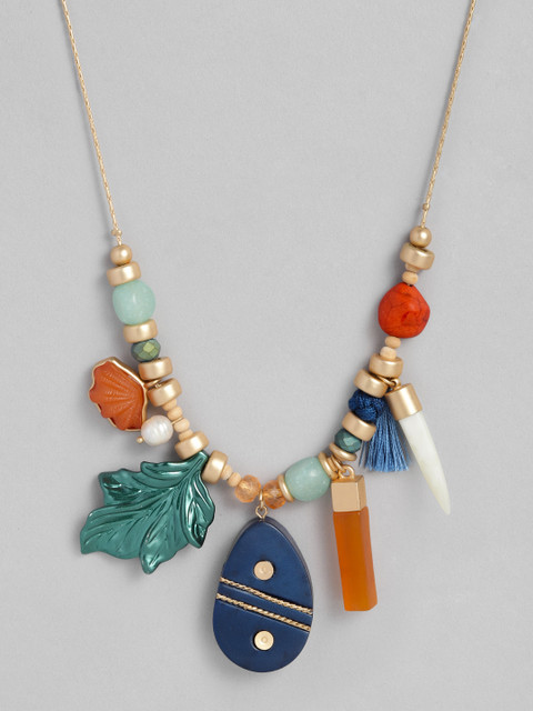 

DressBerry Gold-Plated Multicolored Beaded Necklace, Multi