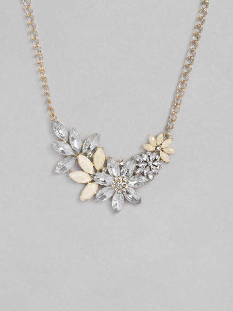 

DressBerry Pink Gold-Plated Studded Floral Necklace