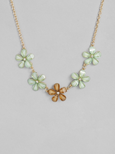 

DressBerry Green Gold-Plated Floral-Shaped Necklace