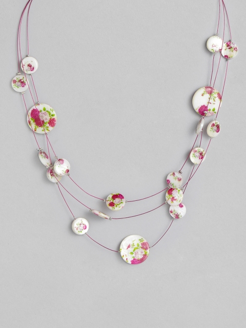 

DressBerry Pink & White Beaded Layered Necklace