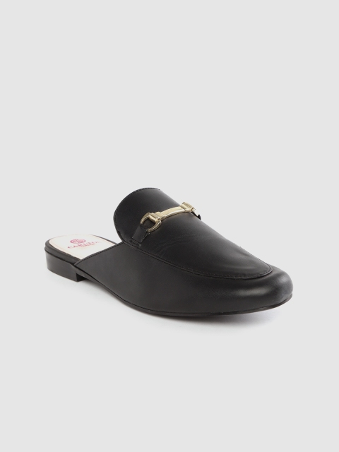

Carlton London Women Black Solid Mules