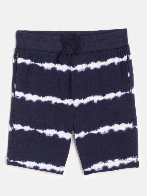 

GAP Boys Navy Blue Striped Pure Cotton Regular Fit Shorts