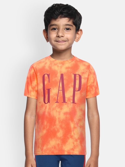 

GAP Boys Orange Printed Round Neck T-shirt