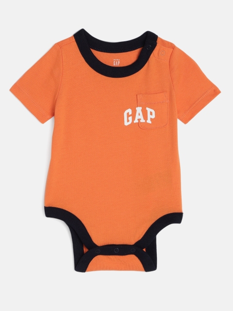 

GAP Infant Boys Orange Solid Bodysuit
