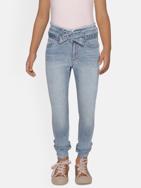 

GAP Girls Blue Regular Fit High-Rise Clean Look Stretchable Jeans with Belt