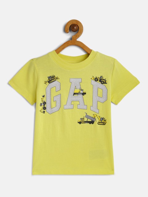 

GAP Boys Yellow Printed Round Neck T-shirt