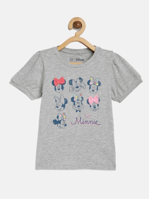 

GAP Girls Grey Printed Round Neck T-shirt