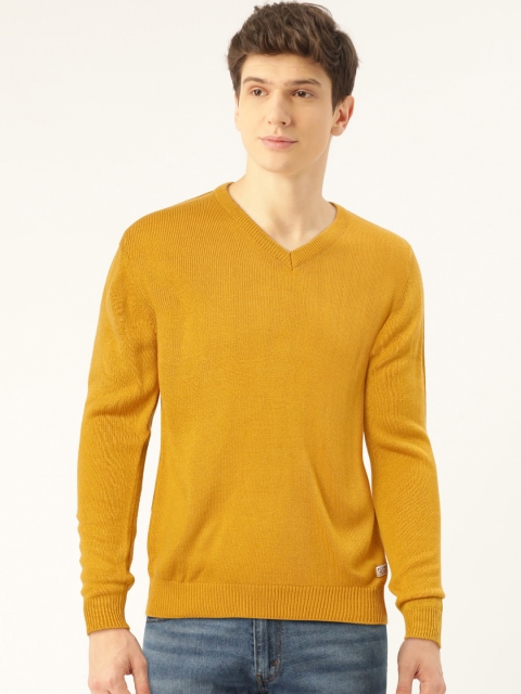 

Flying Machine Men Mustard Yellow Pullover Sweater