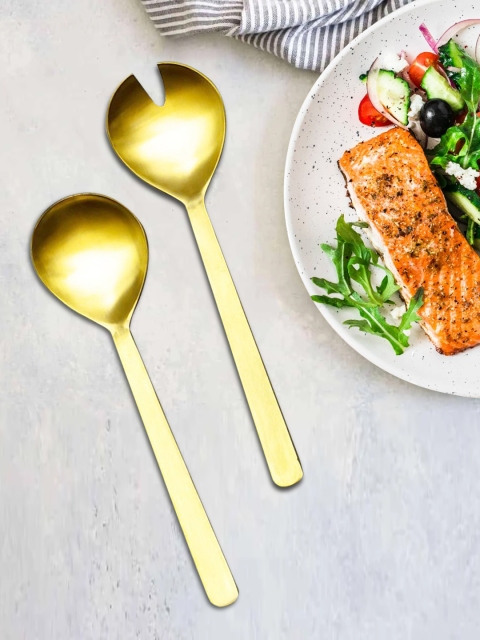 

nestroots Gold 2 Pcs Serving Spoon Set