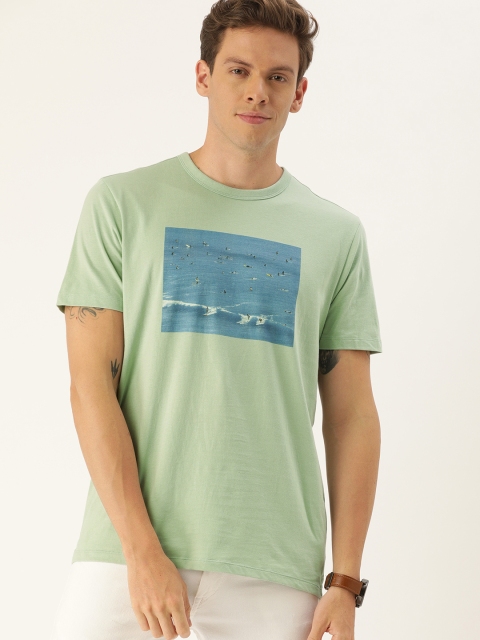 

GAP Men Green Printed Round Neck T-shirt