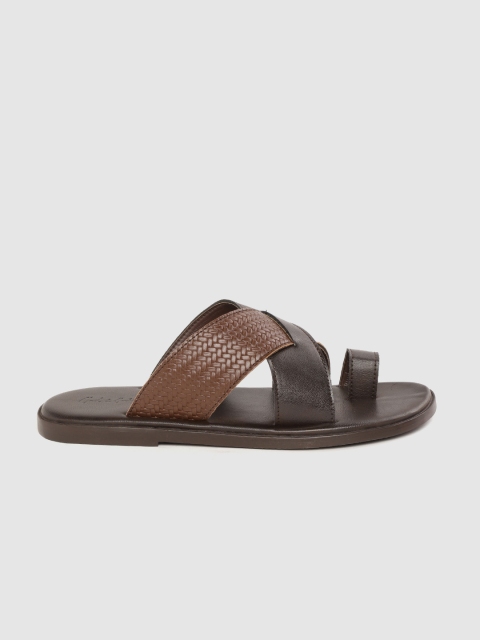 

Mast & Harbour Men Coffee Brown Basketweave Textured Comfort Sandals