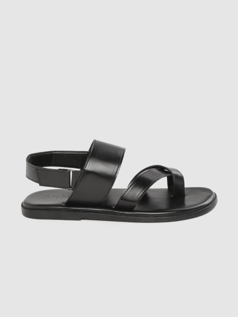 

Mast & Harbour Men Black One Toe Comfort Sandals