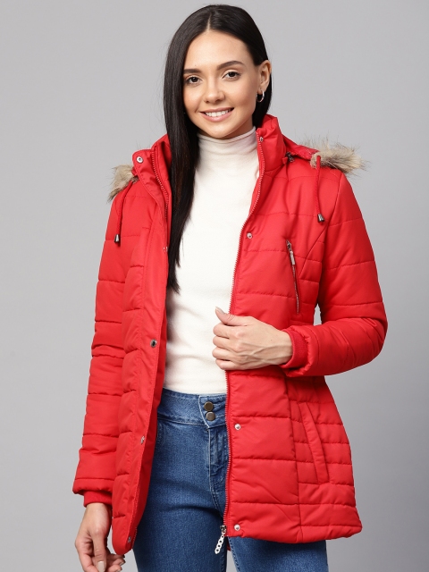 

Fort Collins Women Red Solid Lightweight Parka Jacket