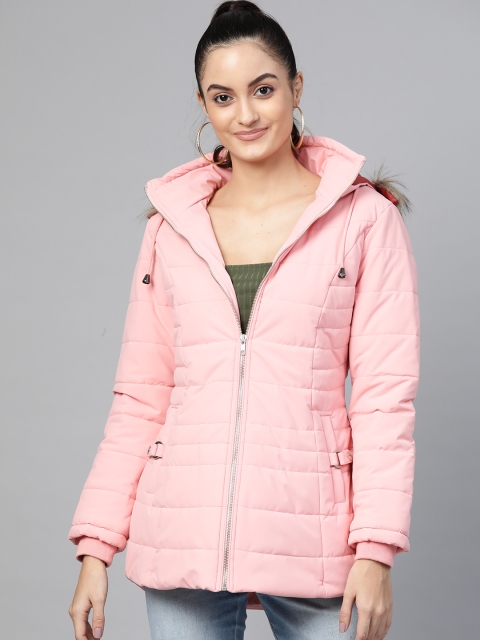 

Fort Collins Women Pink Solid Lightweight Hooded Parka Jacket