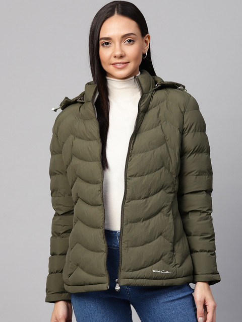 

Fort Collins Women Olive Green Solid Padded Jacket