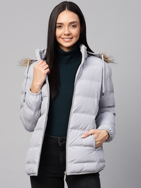 

Fort Collins Women Grey Solid Parka Jacket