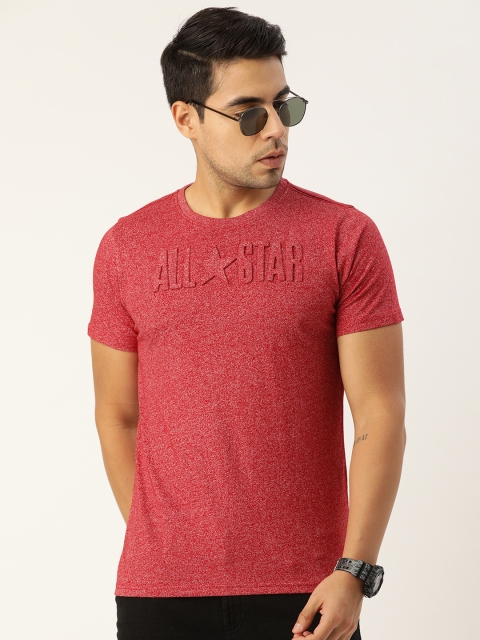 

Converse Men Red Melange Printed Round Neck T-shirt