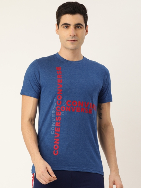 

Converse Men Blue Printed Round Neck T-shirt