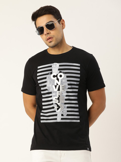 

Converse Men Black Printed Round Neck T-shirt