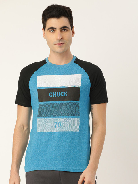 

Converse Men Blue Printed Round Neck T-shirt