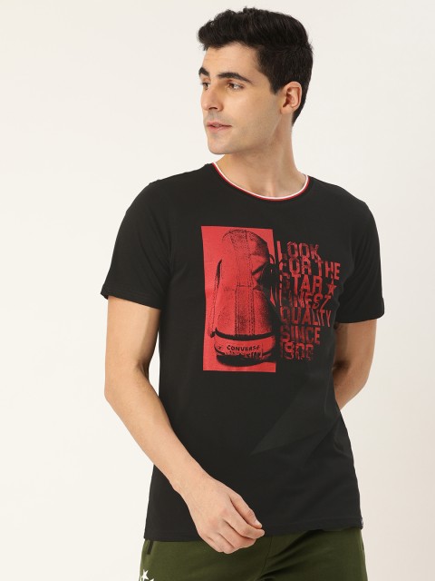 

Converse Men Black & Red Printed Round Neck T-shirt